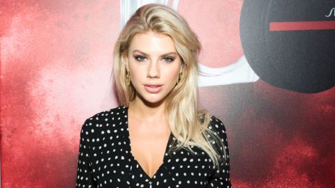 Charlotte McKinney in a black dress caught on the camera.